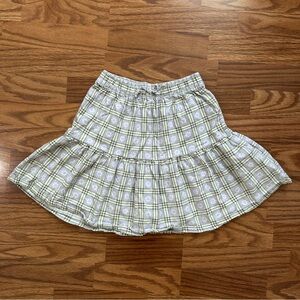 Little Co. By Lauren Conrad Skirt Girls Size 7 Purple Green Plaid Floral EUC!